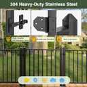 Deck Railing Gate Stainless Steel Black Textured Powder-Coat Finish Deck Gate Kit with Latch for Deck,Garden,Yard, Porch,Patio (Black, Right Hand in Swing)