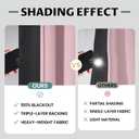 COSVIYA 100% Pink Blackout Curtains for Bedroom Kids Room 63 Inches Length 2 Panels Set, Full Light Blocking Thermal Insulated Grommet Nursery Window Treatment Drapes with Black Liner,W40 x L63