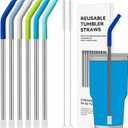 30 oz Straight Metal Straws with Silicone Tip for 30 oz Tumbler, 6 Pcs Stainless Steel Reusable Drinking Metal Straw for YETI, STANLEY, US Acrylio, BJPKPK, Simple Modern and so on