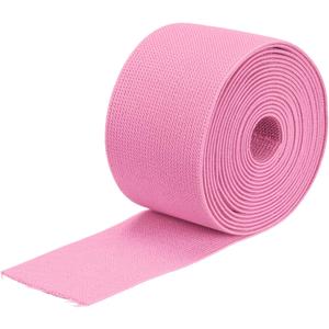 MECCANIXITY Twill Wide Elastic Band Double-Side 2 inch Flat 4 Yard Woven Elastic Band Knit Elastic Spool Heavy Stretch Strap Pink for Sewing, Waistband