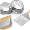 only fire Griddle Accessories Kit,4 PCS,Cheese Melting Dome & Burger Press Kit,6 Inch Basting Cover with Burger Smasher & Grill Spatula for Outdoor Griddle BBQ, Flat Top Teppanyaki Grilling & Steaming