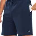 NORTHYARD Men's 7" Gym Shorts Knit Athletic Tennis Shorts for Men with Zipper Pockets for Workout Athletic Training, L