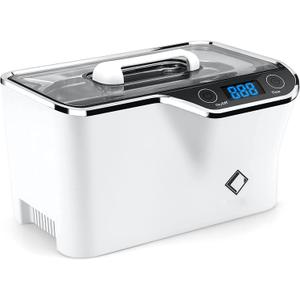 LifeBasis Ultrasonic Jewelry Cleaner, Professional Ultrasonic Cleaner Machine 20 Ounces (600ML) with Digital Timer, Watch Holder Ultrasonic Glasses Cleaner for Ring, Coin, Watch, Denture, (White)