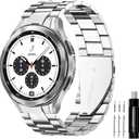 GOLDTOLUCK No Gap Stainless Steel Band Compatible with Samsung Galaxy 7/6/5/4/6 4 Classic/5 Pro (Silver)
