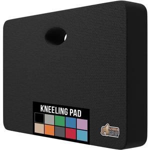 GORILLA GRIP Extra Thick Patent Pending Supportive Foam Kneeling Pad, Large Cushion Knee Pads for Gardening, Baby Bath Time, Dirt and Water Resistant, Workout and Garden Supplies, 17.5x11, Black