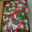 Shappy 1000 Pcs Christmas Pom Poms for Crafts Bulk 0.5 Inch Glitter Fuzzy Craft Pom Poms Crafts Balls for Hobby Supplies and Craft DIY Material Making Decorations(White, Fruit Green, Red)