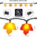 2 x Abeja Fall Maple Leaf Lights, 8.5FT LED Leaf String Lights with 10 3D Orange Yellow Leaves, Indoor Outdoor Fall Lights for Bedroom Thanksgiving Party Garden Patio