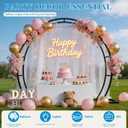 Round Garden Arch Trellis for Climbing Plants Outdoor, Metal Garden Arbor, Decorative Arch Frame for Garden, Events & Parties, Suitable for Backdrop and Balloon Decorations (Round)