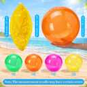 12 Pieces Solid Color Neon Beach Balls - 16 Inch Inflatable Balls, Colorful Clear Pool Ball Bulk for Summer Swimming Pool Game Supplies Theme Party Decorations