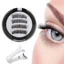 Magnetic Eyelashes with Applicator,Lumentes Magnetic Eyelashes,3D Soft Flex,Reusable No Glue Needed Soft Lashes for Wmen with All-Day Wear(Natural#04+Fuller#05)
