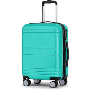 KYME Carry On Luggage 22x14x9 Airline Approved,Hardshell Carry On Suitcase with Tsa Lock,Small Suitcases with Wheels,Travel Luggage for Men Women,Expandable Carry-On 20 Inch,Baby Blue