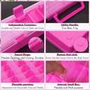 Juexica 1 Pcs Large 48 Grids Plastic Storage Bead Organizer Box, Tackle Box, Compartment Organizer Container with Adjustable Dividers for Jewelry Art Crafts Toys Screw Small Parts(Pink)