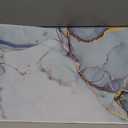 Extended Gaming Mouse Pad, XXL Large Desk Pad 30 x 14 Inch, Big Computer Keyboard Mousepad, Waterproof Mouse Mat with Stitched Edges and Non-Slip Base for Women Office Gaming, Blue Marble