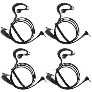 KANMIT 2.5mm Earpiece for Motorola t600 t800 t200 t260 mh230r mr350r mt350r Talkabout Radio Walkie Talkie with PU G Shape Ear-Hook Spring Wire and PTT Mic 1 Pin Headset,4 Pack