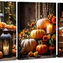 AIYISU Farmhouse Pumpkin Wall Art Fall Kitchen Dining Room Wall Decor Rustic Halloween Canvas Prints Pictures Autumn Harvest Theme Poster Thanksgiving Paintings Artwork Home Decorations 12x16 3Pcs