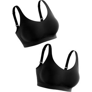 SHAPERMINT Bras for Women No Underwire - Seamless Bras for Women, Wireless Bra, Adjustable Plus Size Bra (3XL: 40HI, 42GI, 44DDDDD, 46DDD, 48CD, Black 2 Pack) SHAPERMINT Bras for Women No Underwire - Seamless Bras for Women, Wireless Bra, Adjustable Plus Size Bra (3XL: 40HI, 42GI, 44DDDDD, 46DDD, 48CD, Black 2 Pack)