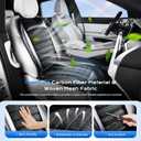 Coverado Cooling Car Seat Cover, 12V-24V Ventilated Seat Covers with 2 Fans & USB Ports, Carbon Fiber & Woven Mesh Fabric Cooling Seat Cushion with 3 Speed, Universal Fit for Most Vehicles, Gray