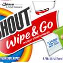 Shout Wipes Stain Remover for Clothes Laundry, Instant Stain Remover and Individually Wrapped, Travel Essentials, Works on Everyday Stains, 12 Wipes per Carton (6 Cartons)