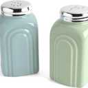 50s Retro Stoneware Salt and Pepper Shakers Set