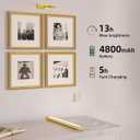 EZVALO Picture Light for Wall, 4800mAh Rechargeable Wireless Remote, 13in Dimmable Magnetic LED Art Display Light with 3 Color Temperatures, for Gallery, Living Room, Bedroom, Hallway (Gold)