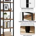 NUMENN Narrow Bookshelf, 5 Tier Bookshelves, Home Office Bookcase Shelf Storage Organizer, Free Standing Storage Shelving Unit for Bedroom, Living Room and Home Office, Vintage