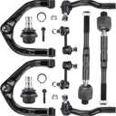 Front Upper Control Arm with Ball Joint + Inner Outer Tie Rod End + Sway Bar End Link Suspension Kit Passenger Driver Side for 2014-2019 NFINITI QX80 QX56 2005-2019 Nissan Armada Pathfinder Titan