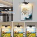 Picture Light, 5000mAh Battery Rechargeable Wall Sconce,16 inch Black Art Painting Light with Remote Dimmable, 3 Color temperatures & Timmer Art Lights for Paintings,Picture Frame,Gallery
