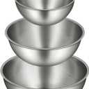 3-Piece Stainless Steel Mixing Bowls Set, 1.45, 2.22 & 3.38 Qt with Measurement Marks, Food Grade 304, Dishwasher Safe & Stackable for Baking, Tossing Salads, and Meal Prep for Your Kitchen