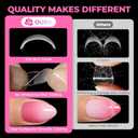 UNA GELLA Short Almond Nail Tips, 510Pcs 15 Sizes Pre-Etched Soft Gel Nail Tips Almond Shape, Half Matte Full Cover Clear Pre-shaped Fake Acrylic Nails Extensions for DIY & Salon Manicure Soak Off