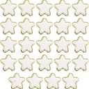 24 Pieces Star Chenille Patches,Cute Iron on Patches for Clothes,Iron on Stars Fabric Embroidered Patches for Women Backpack Hat Jacket Jean Decorative Applique(Star,White)