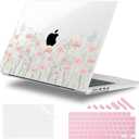 Case for 2026 MacBook Pro 14-inch M5 M4 M3 M2 M1 Pro/Max Chip, Release 2026 2025-2021, Model A3427 A3426 A3434 A3112 A3401 A3185, Plastic Hard Shell Case with Keyboard Cover, Floral C322