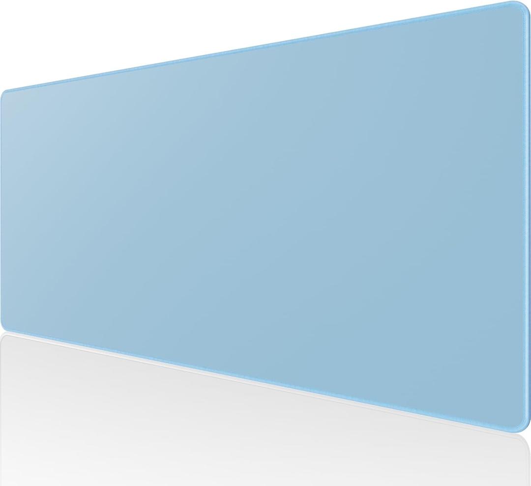 KTRIO Large Gaming Mouse Pad Desk Mat, Superior Micro-Weave Cloth, Non-Slip Rubber Base, Stitched Edges, Water-Resistant, for Gamer, Office & Home, 31.5 x 15.7 InchIce Blue