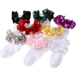 8 Pairs Ruffle Socks, Princess Lace Socks for Newborn/Infant/Toddler (13-15, A202)
