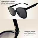 Oversized Square Polarized Sunglasses for Women Men, UV400 Lenses | UV400 polarized lenses and a classic square frame for driving, travel and comfortable daily wear