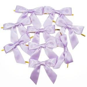 Giftmeet Purple Twist Ties for Bags, 4.3 Inch Ribbon Bows Bulk Assorted Christmas Ribbon and Bows, Reusable Bread Ties for Treat Bags, Lollipop Decoration, Christmas Tree, Home and Wedding 30 Pcs, Set of 2