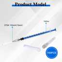 100 Pack 1ml/cc Lab Syringes with 27Ga 1/2 Inch(13mm) Needle, Disposable Individually Wrapped for Scientific Labs, Feeding Small Animals, Dispensing, Applicator, Watering