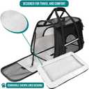 PetAmi Airline Approved Pet Carrier for Cat, Soft Sided Dog Carrier for Small Dogs, Cat Travel Supplies Accessories for Indoor Cats, Ventilated Pet Carrying Bag Medium Large Kitten Puppy, Large Black