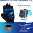 BIKINGMOREOK Mountain Bike Cycling Gloves for Men Women,Half Finger Workout Sports Road Biking Bicycle Gloves with 5MM Anti-Slip Gel Pads (X-Large, Blue)