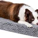 Stoutwool 4" Indestructible Dog Bed - Orthopedic Chew Proof Dog Crate Pad - Fluffy Kennel Mat for Aggressive Chewers - Ideal for Large Breeds & Fits 36-Inch Crate - 35"x22", Charcoal