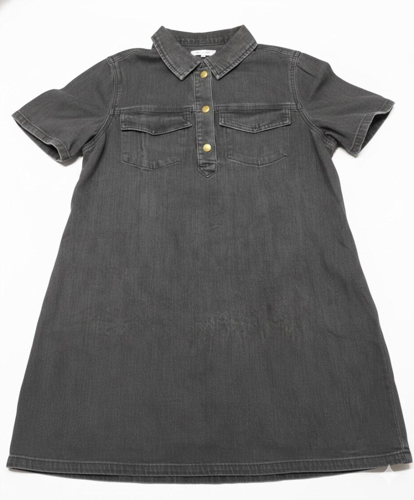 CHAPS Women's COTTON Jean Shirt Dress BLACK DENIM (Size X-SMALL) M