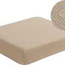 Water Repellent Couch Cushion Covers, Stretch Sofa Seat Slipcover Sets for Camper, Furniture Protector for Pets (Chair Cushion, Sand) (Small)