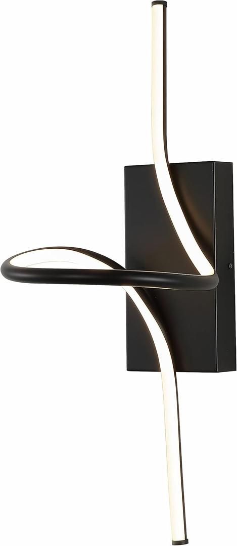 JONATHAN Y 9" Black Modern Minimalist Integrated LED Vanity Light Sconce, Dimmable Metal Wall Lamp for Bathroom Mirror, Living Room, Hallway, Hardwired, ETL Listed (JYL7030B)