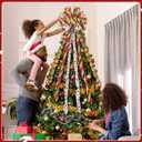 Christmas Tree Topper Bow 45" *13" Red Green Dot Handmade Large Christmas Bows Tree Topper, Wreath Bow for Xmas Holiday Home Wedding Indoor/Outdoor Decoration (WBTM-G/RPNT)