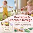 Play Food Sets for Kids Kitchen Wooden Food Toys for 3 Year Old Girl Boy Toddler Cutting Pretend Play Set Learning Toys Birthday Gift 1 2 3 Year Old Fruits