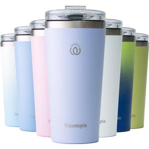 Insulated Coffee Mug with Lid, Reusable Stainless Steel Travel Coffee Cup, 16 Oz Double Wall Vacuum Spill Proof Tumbler Cups for Men and Women Hot & Cold DrinksPurple