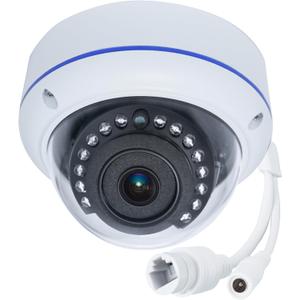 DOSEC HD 5MP 4MP PoE IP 180 Degree Wide Angle Dome CCTV Security Camera 1.7mm Fisheye Lens Outdoor/Indoor H.265 with Mic/Audio Night Vision Surveillance Network Camera