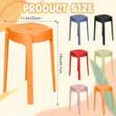 Nosiny 6 Pack Plastic Stackable Stools 18 Inch Portable Nesting Stack Stools Round Colorful Backless Bar Seating for Home Party Office, 11.4 Inches X 11.4 Inches X 18 Inches