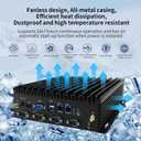 Fanless Mini PC, Core i5-7200U, Windows 11 Pro/Linux, 8GB RAM, 256GB SSD, 6 COM Ports, Dual LAN, 4K HD, VGA, 24/7 Operation Mini Computer