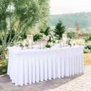 Besutolife 4ft White Tablecloth Rectangle Spandex Tablecloths for Wedding Birthday Parties Banquets Tables (48" x 24" (Rectangular))