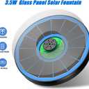 Yzert Solar Fountain Full Glass Panel No Battery, 3.5W Solar Bird Bath Fountains with 4 Fixed Rods & 7 Nozzles, Solar Fountain Pump for Bird Bath, Garden, Pond, Pool, Patio,Hummingbird